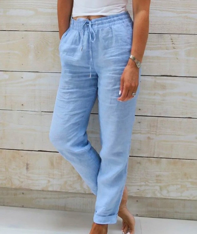 Relaxed and Comfortable Cotton Linen Wide Leg Pants