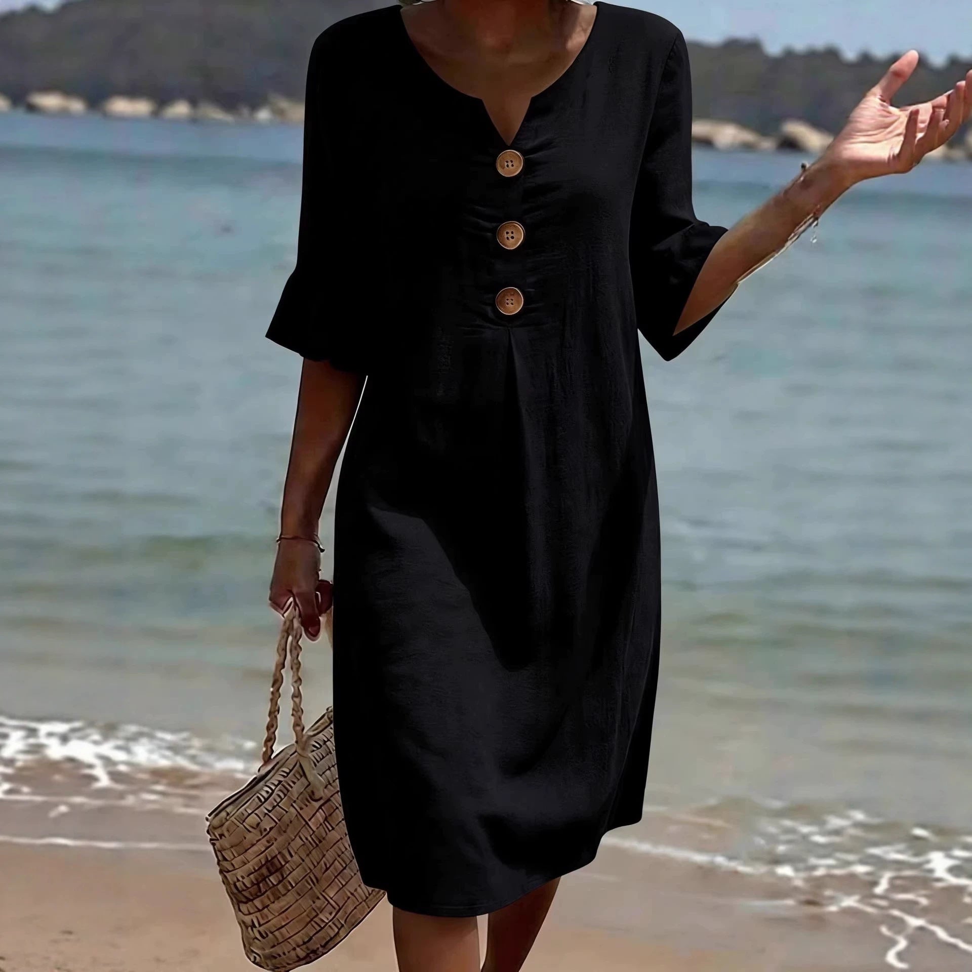 Elegance Casual Cotton Linen Dress