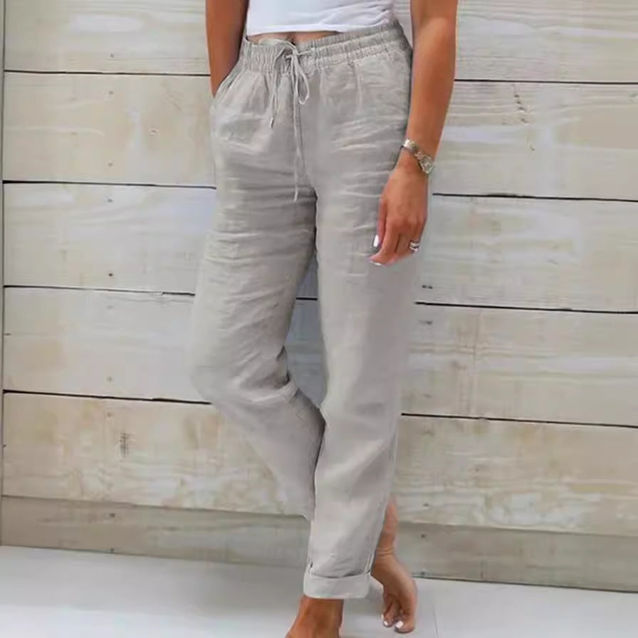 Relaxed and Comfortable Cotton Linen Wide Leg Pants