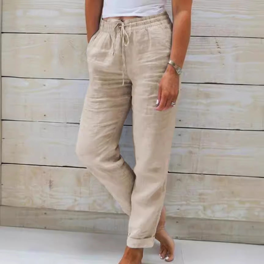 Relaxed and Comfortable Cotton Linen Wide Leg Pants