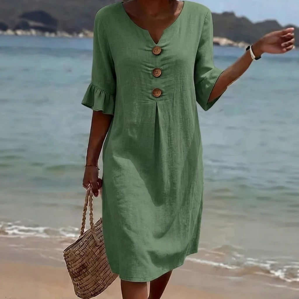 Elegance Casual Cotton Linen Dress