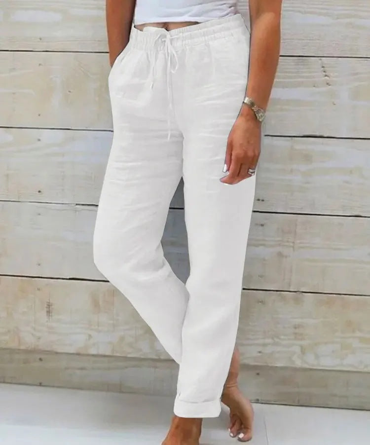 Relaxed and Comfortable Cotton Linen Wide Leg Pants