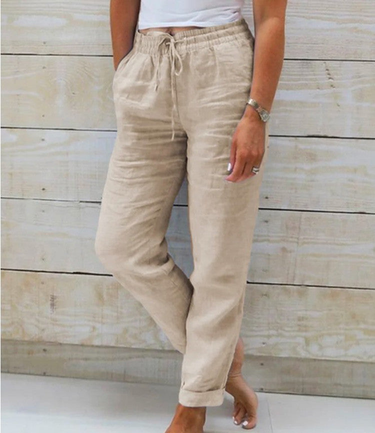 Relaxed and Comfortable Cotton Linen Wide Leg Pants