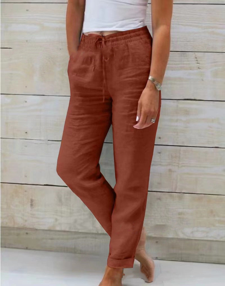 Relaxed and Comfortable Cotton Linen Wide Leg Pants