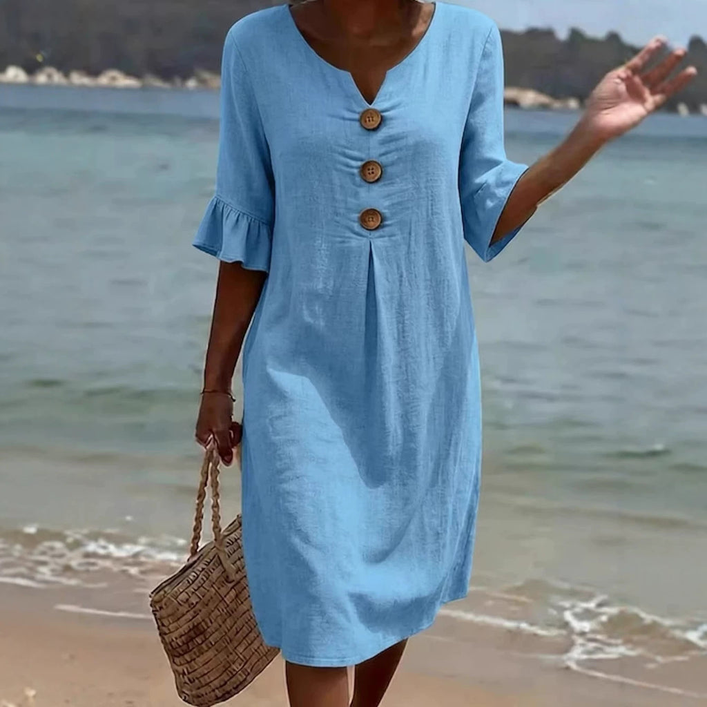 Elegance Casual Cotton Linen Dress