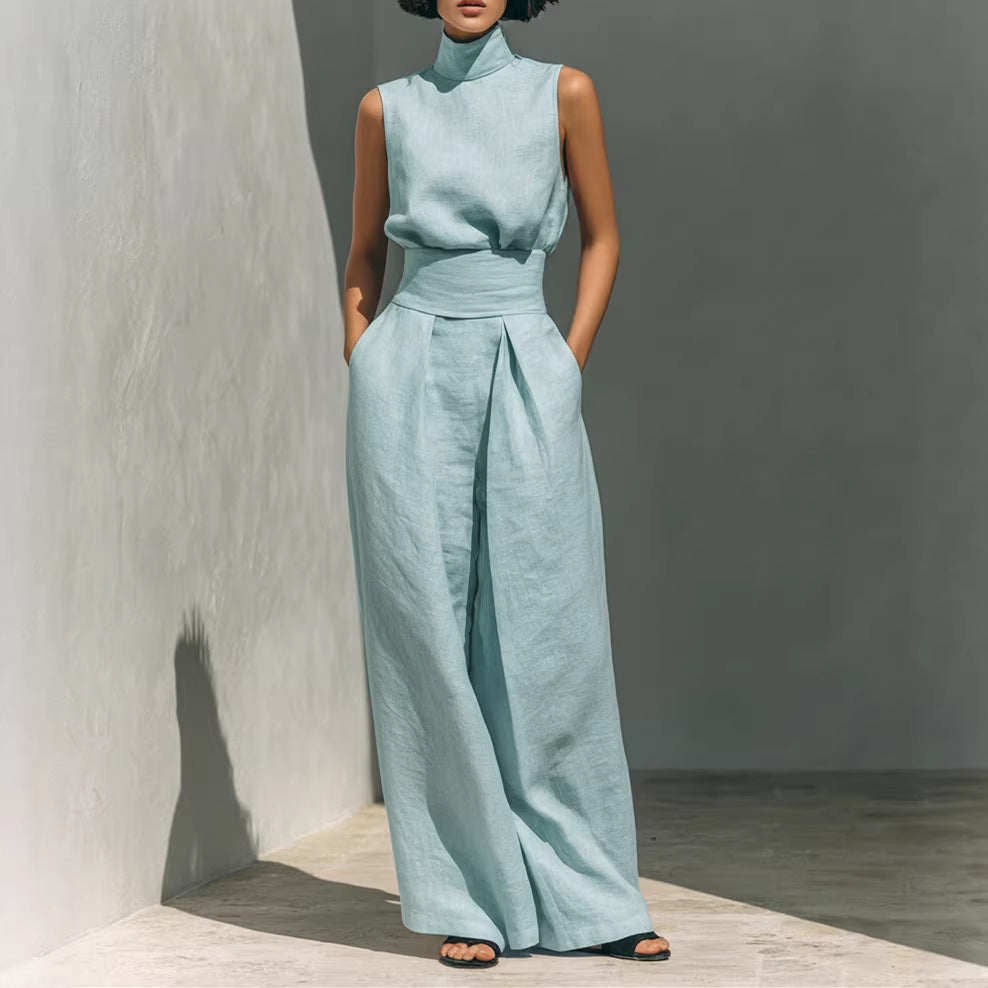 Vest-Style Women's Top and Pants Set