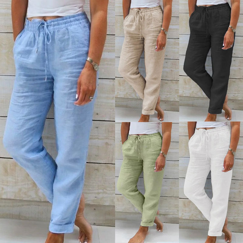 Relaxed and Comfortable Cotton Linen Wide Leg Pants