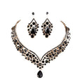 Crystal Rhinestone Bridal Earrings and Necklace Set