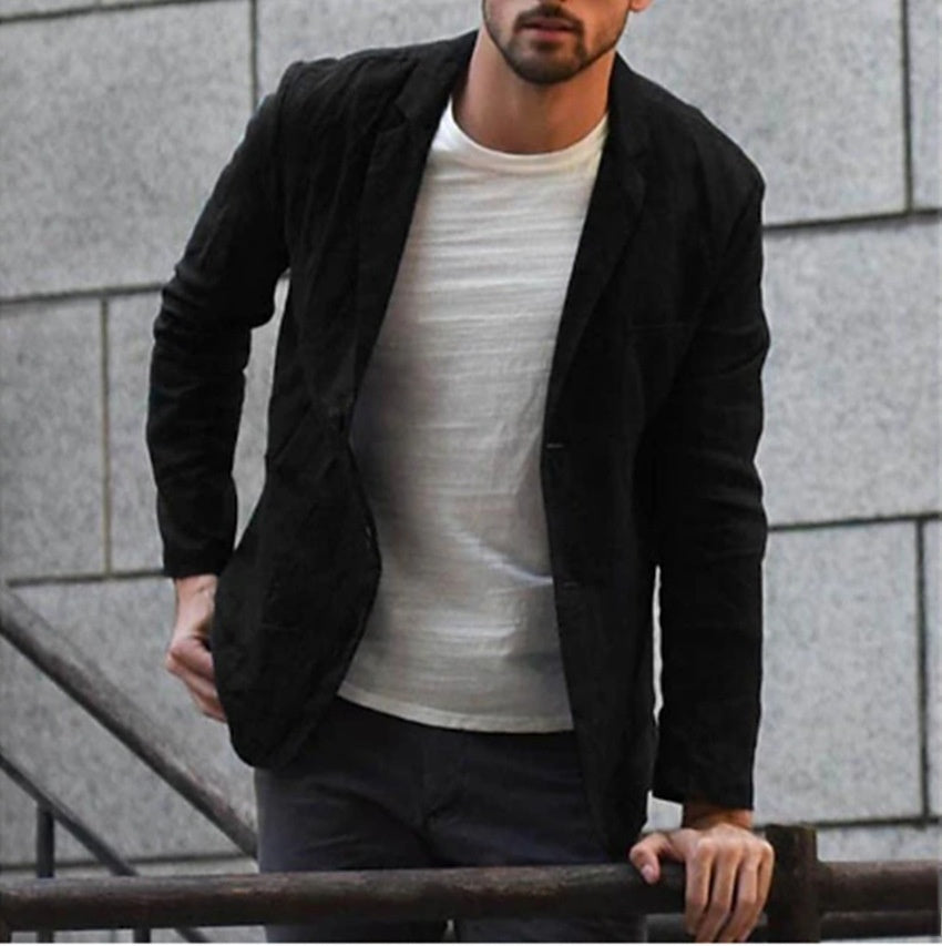 Men's Casual Style Cotton Linen Jacket