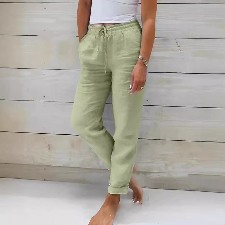 Relaxed and Comfortable Cotton Linen Wide Leg Pants