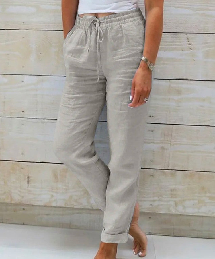 Relaxed and Comfortable Cotton Linen Wide Leg Pants
