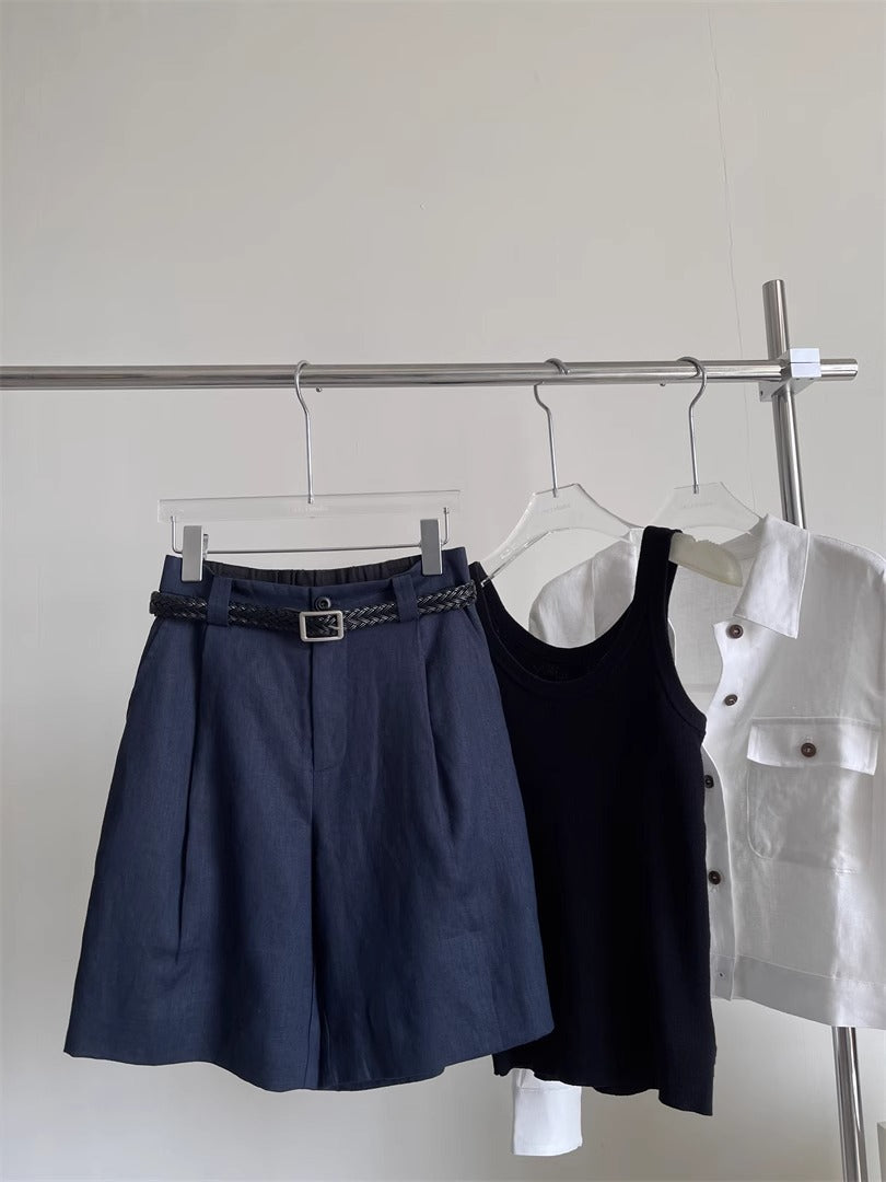 Summer Women's Linen Wide-Leg Shorts