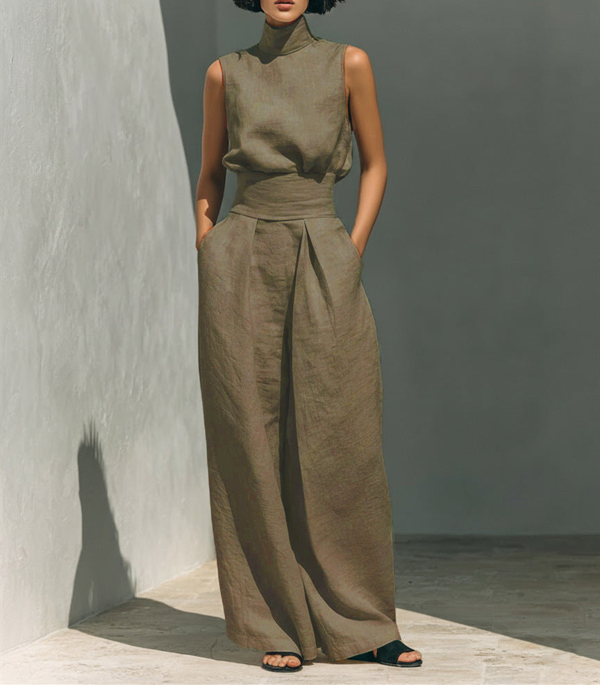 Vest-Style Women's Top and Pants Set
