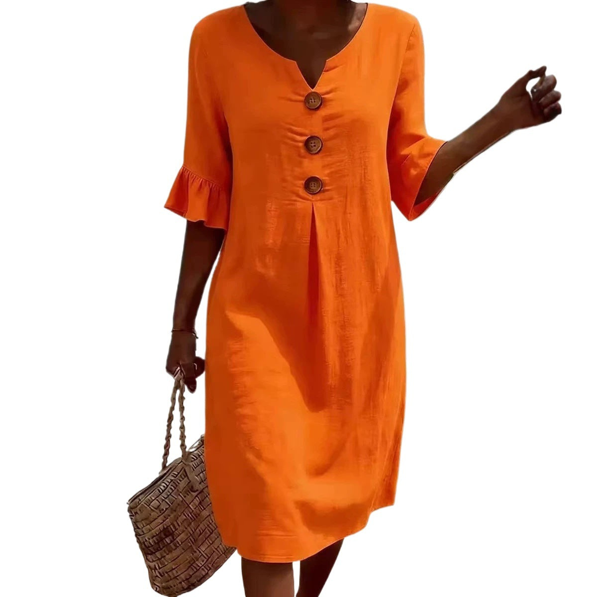 Elegance Casual Cotton Linen Dress