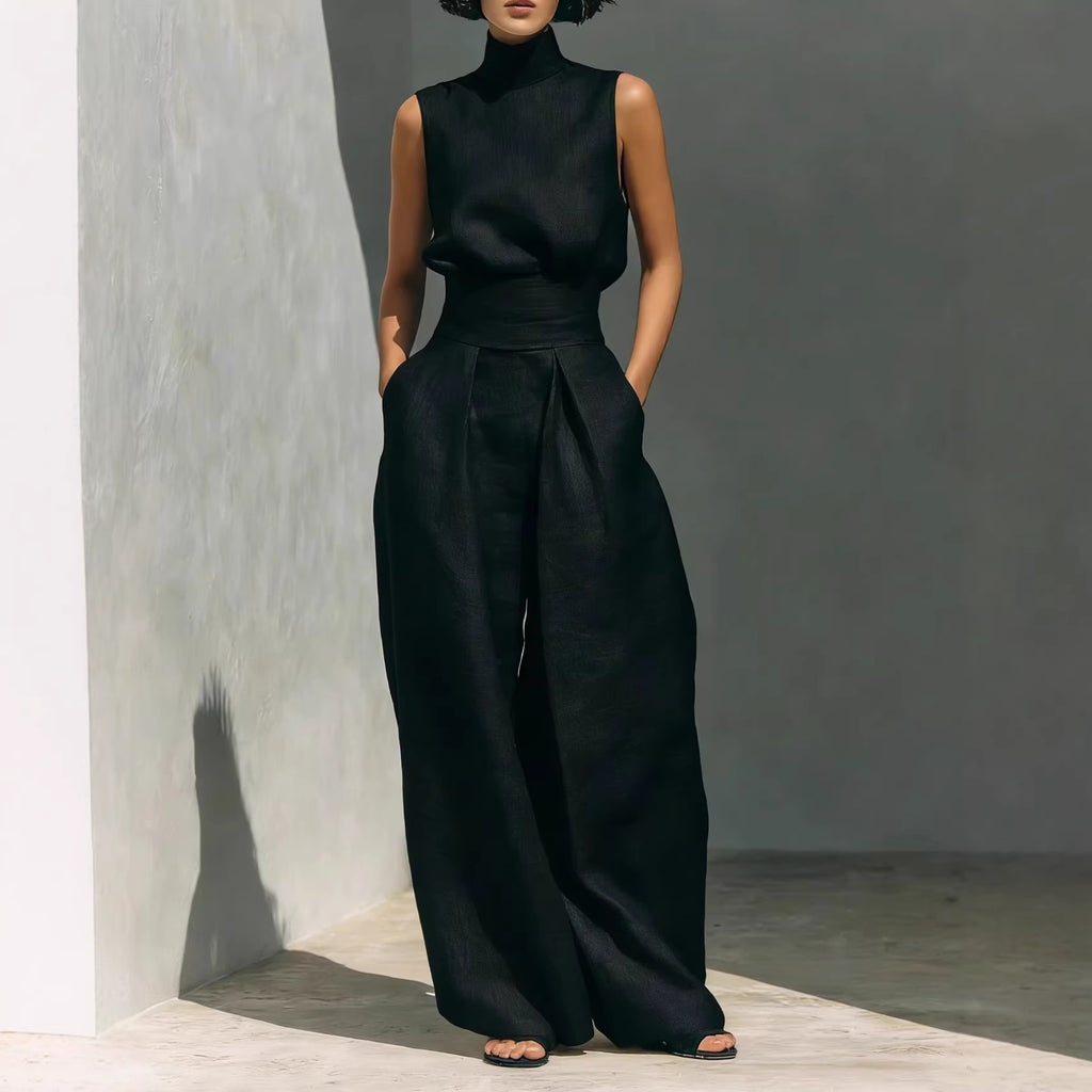 Vest-Style Women's Top and Pants Set
