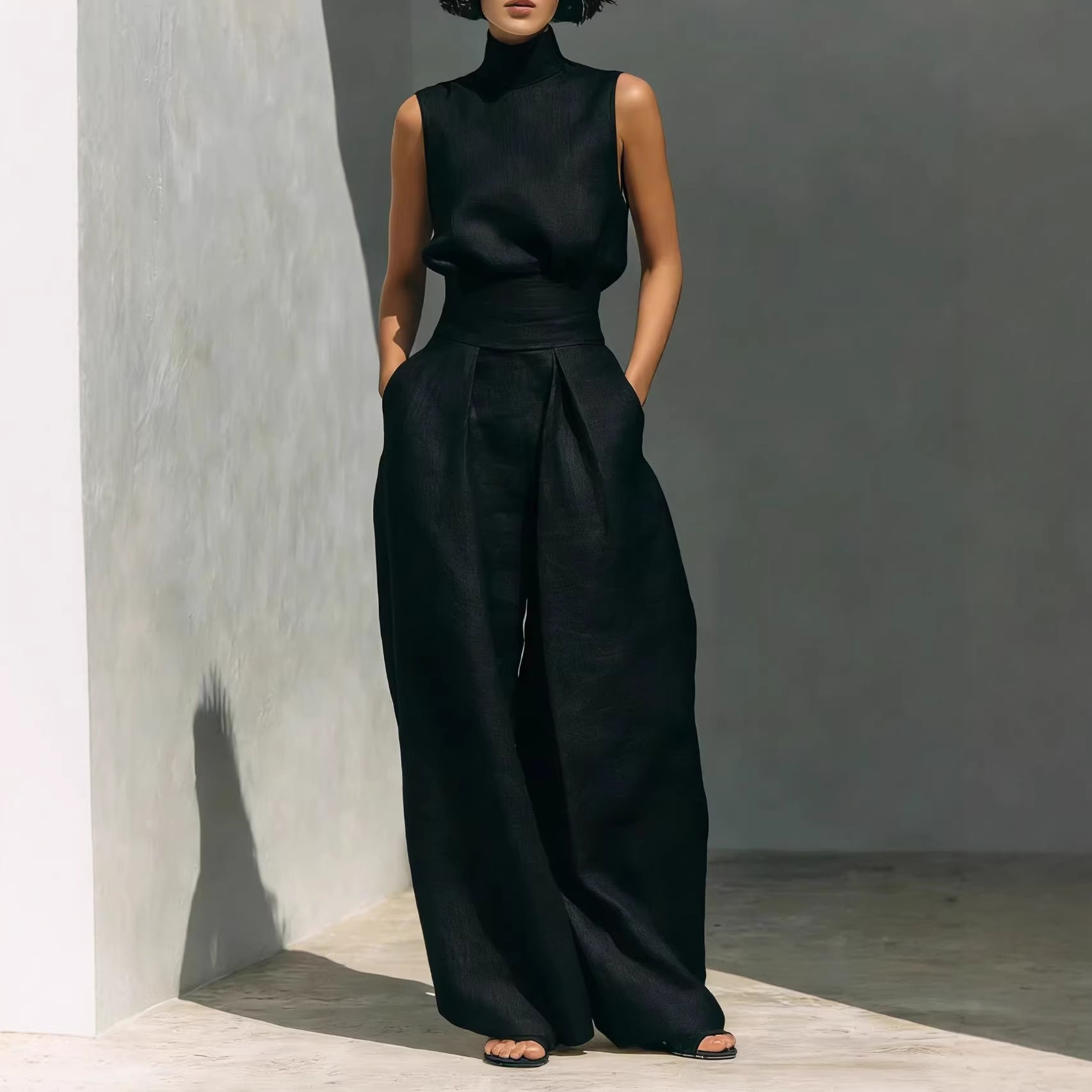 Vest-Style Women's Top and Pants Set