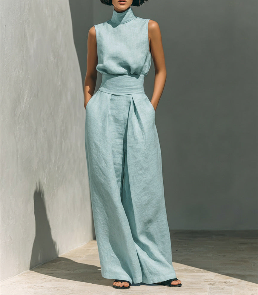 Vest-Style Women's Top and Pants Set