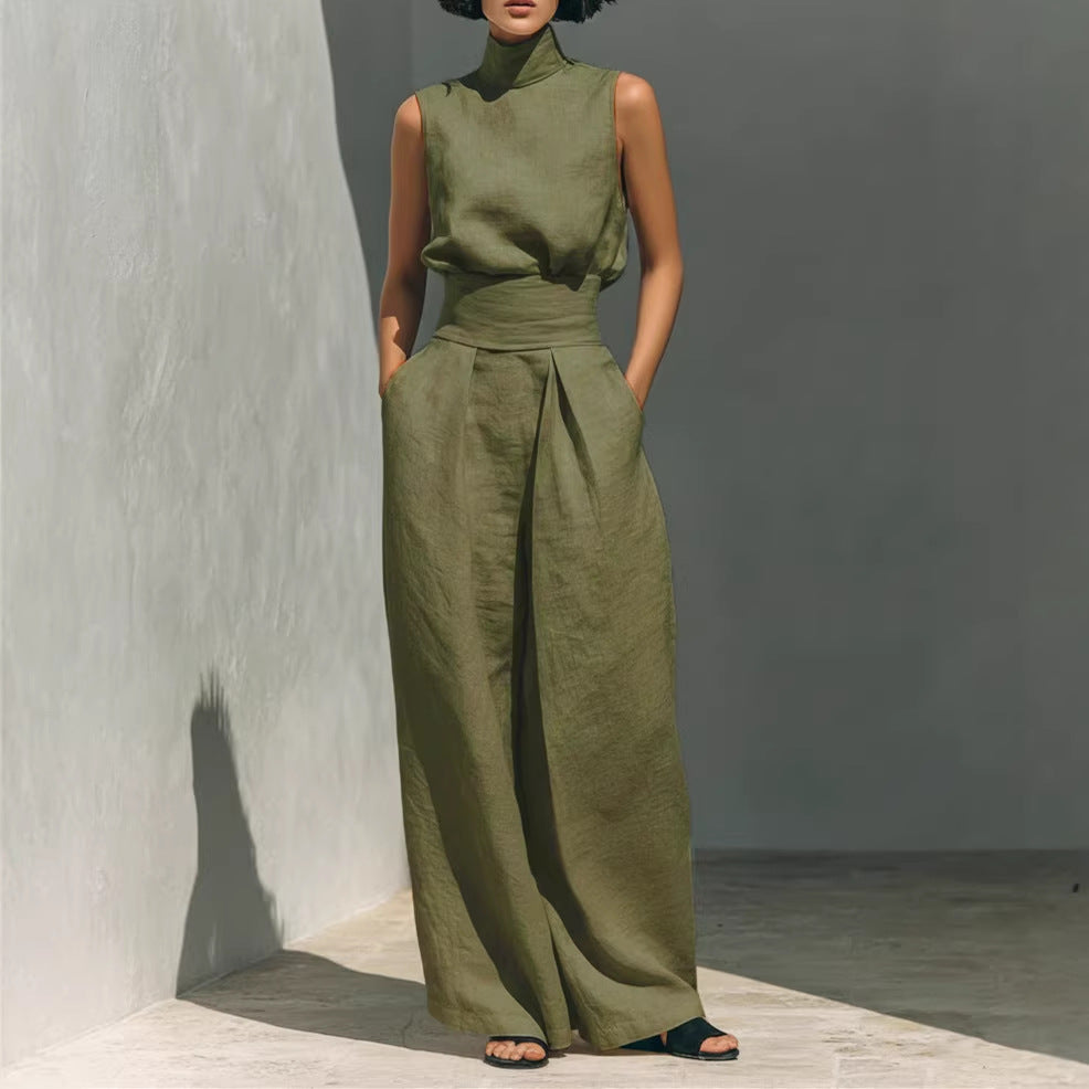 Vest-Style Women's Top and Pants Set