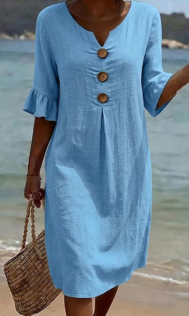 Elegance Casual Cotton Linen Dress