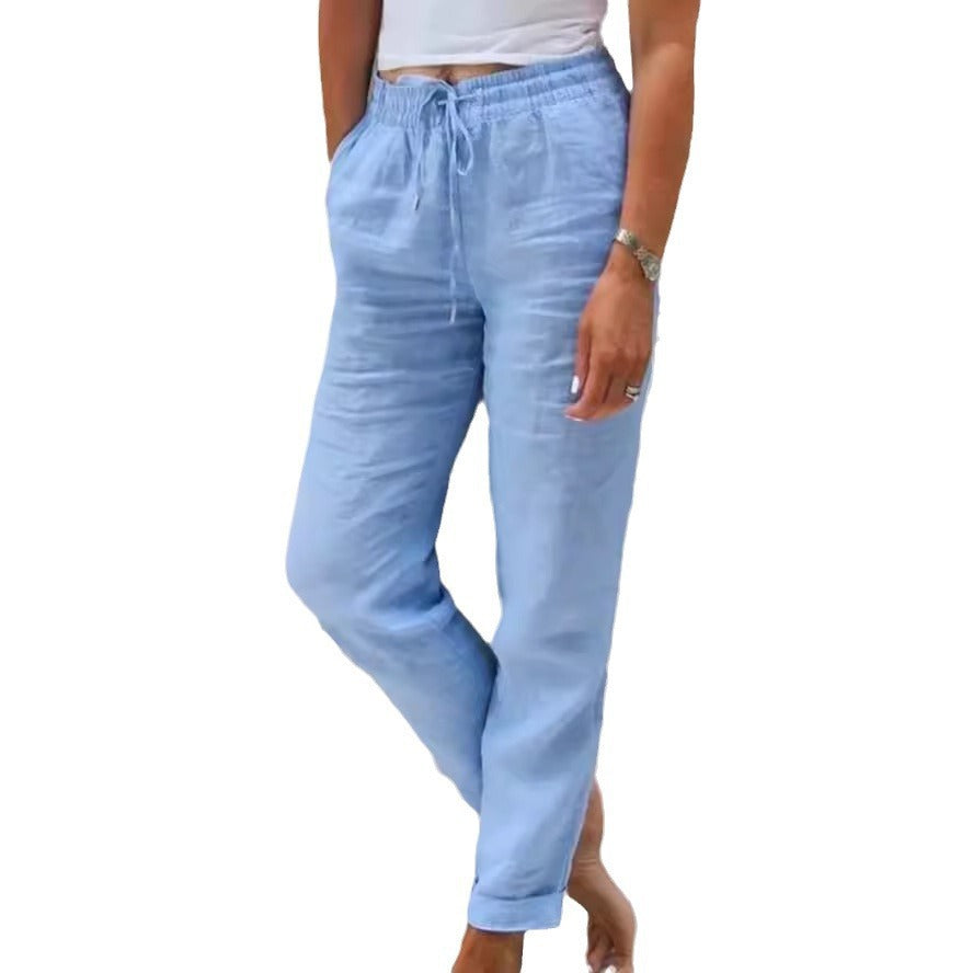 Relaxed and Comfortable Cotton Linen Wide Leg Pants