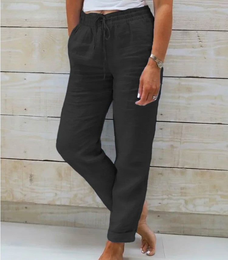 Relaxed and Comfortable Cotton Linen Wide Leg Pants
