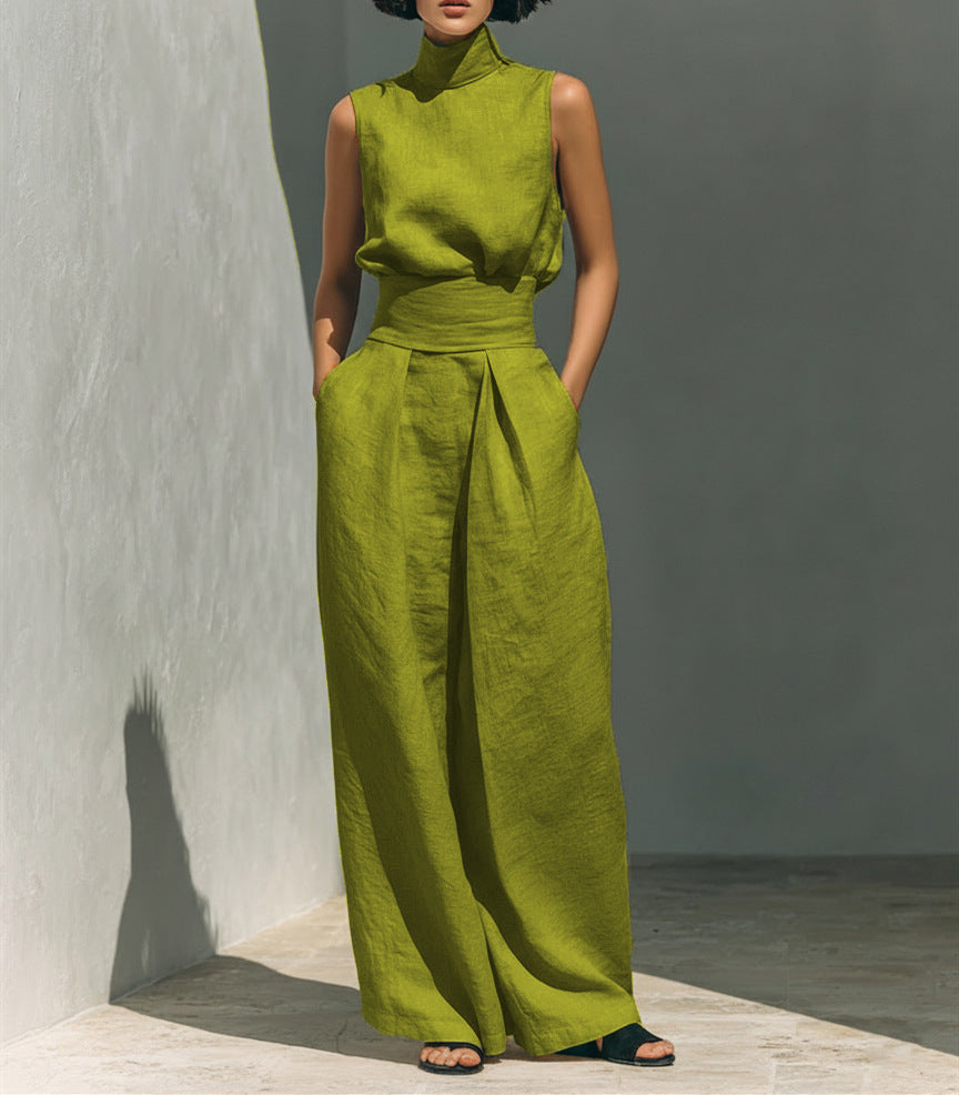 Vest-Style Women's Top and Pants Set