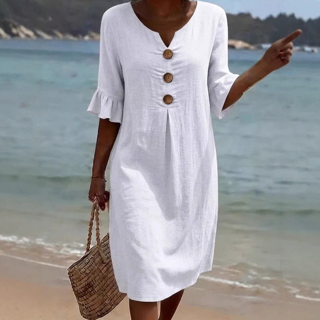 Elegance Casual Cotton Linen Dress